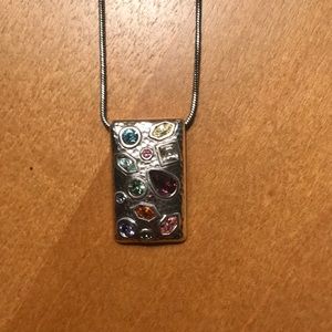 Brighton multi color stone pendant necklace